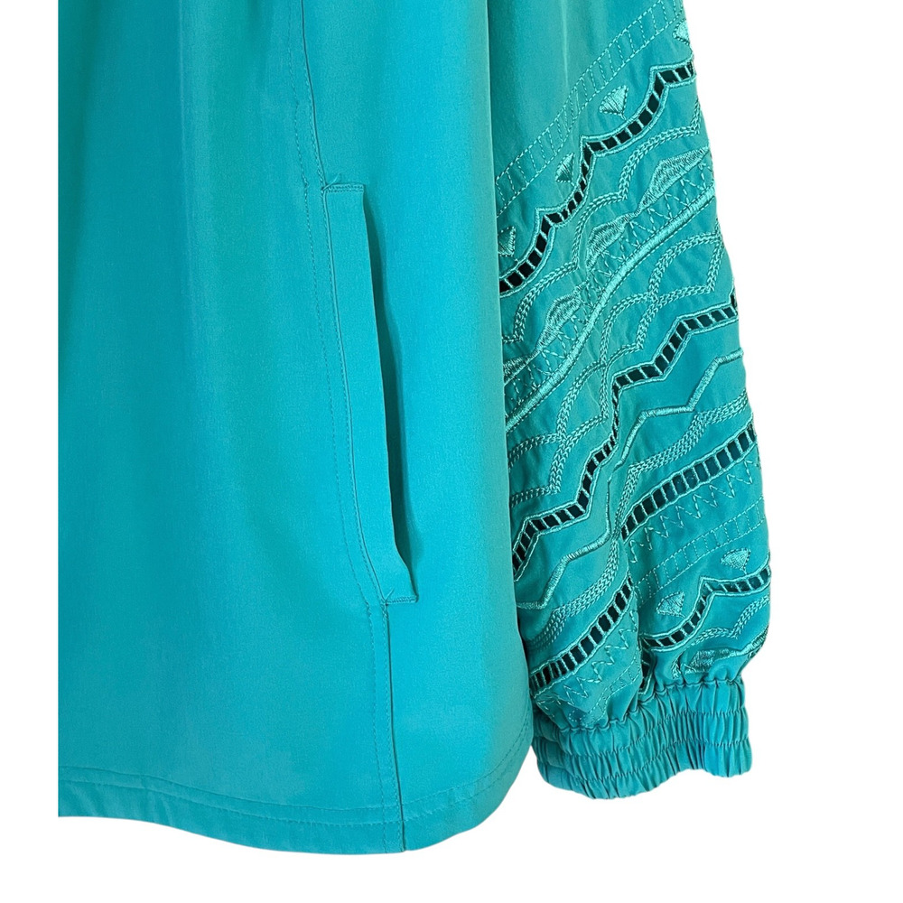 CHICO'S Women's Size XL Teal Zip Jacket Pants Comfort Loungewear Tracksuit Set - Picture 9 of 13